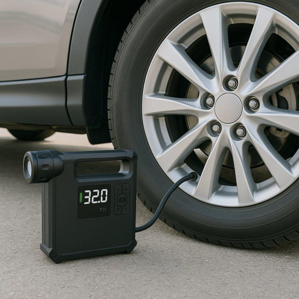 HEPU HP-M01 AKÜ TAKVİYE ŞOK CİHAZI + KOMPRESÖR + POWERBANK + EL FENERİ