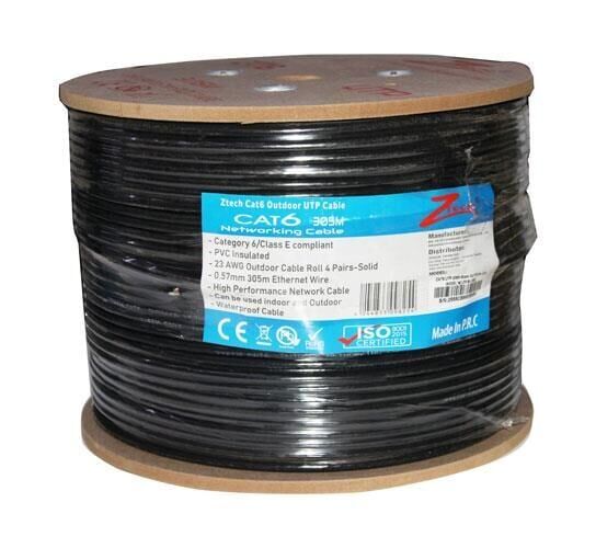 CAT 6 KABLO 23 AWG 305 METRE ZTECH YER ALTI SİYAH