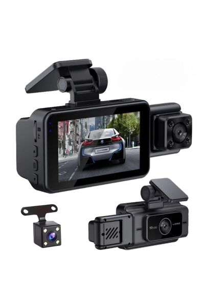 BLİC BLM-90 ARAÇ KAMERASI 3'' EKRAN +  SES + FULLHD + ÜÇ KAMERA