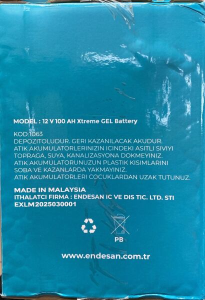 12 VOLT 100 AMPER JEL AKÜ EXELON-ÖLÇÜLER 330*173*222 mm 30 KG