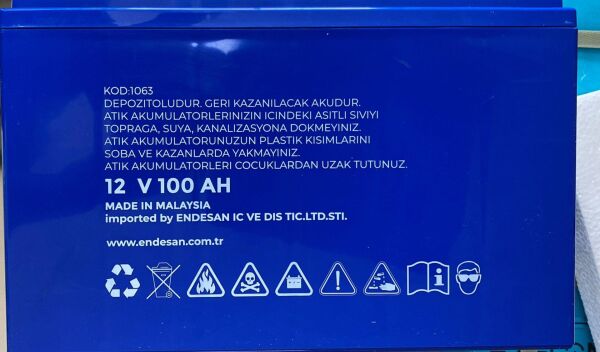 12 VOLT 100 AMPER JEL AKÜ EXELON-ÖLÇÜLER 330*173*222 mm 30 KG