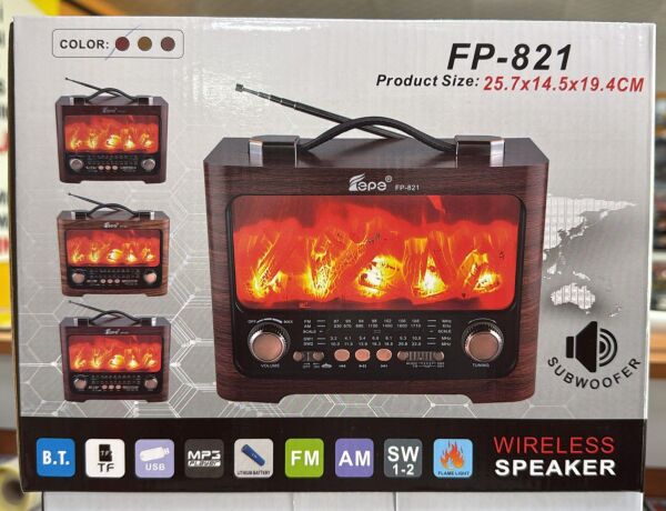 KNSTAR FP-821 ŞÖMİNELİ BLUETOOTH USB NOSTALJİK RADYO