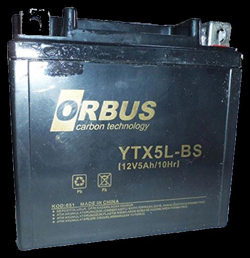 12 VOLT 5 AMPER ORBUS MOTOSİKLET AKÜSÜ-114*71*106 mm - 1,7 kg.YTX5L-BS