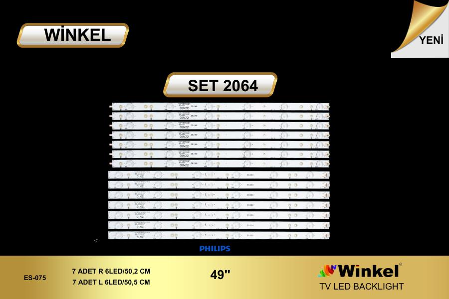 TV LED BAR -2064 TAKIM 6 LI-49PUS6101,TPT490U2,49PUS6101-49PUS6551-ES-075-WİNKEL