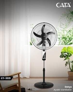 CATA CT-3021 45CM 5 PERVANELİ 50WATT 3KADEME 145CM AYAKLI VANTİLATÖR