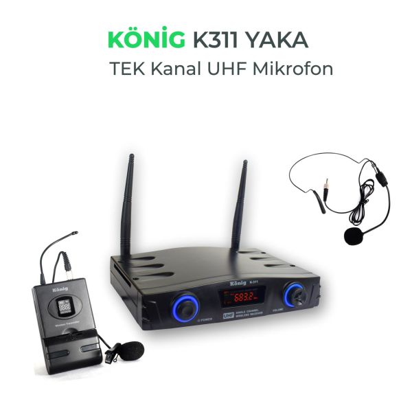 KÖNİG K-311 UHF 1 YAKA TELSİZ MİKROFON