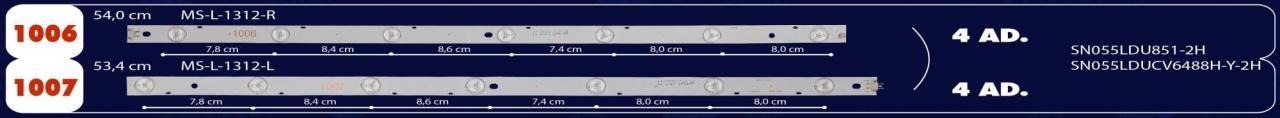 LCD LED 1007 TAKIM 8 Lİ-SN055LDU851-SN055LDUCV6488H-E301-ÇAĞLAR