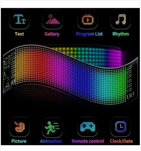 PİXEL LED PANEL 16X64 DİJİTAL EKRAN YAZI VE ANİMASYON BANTLI BLUETOOTH