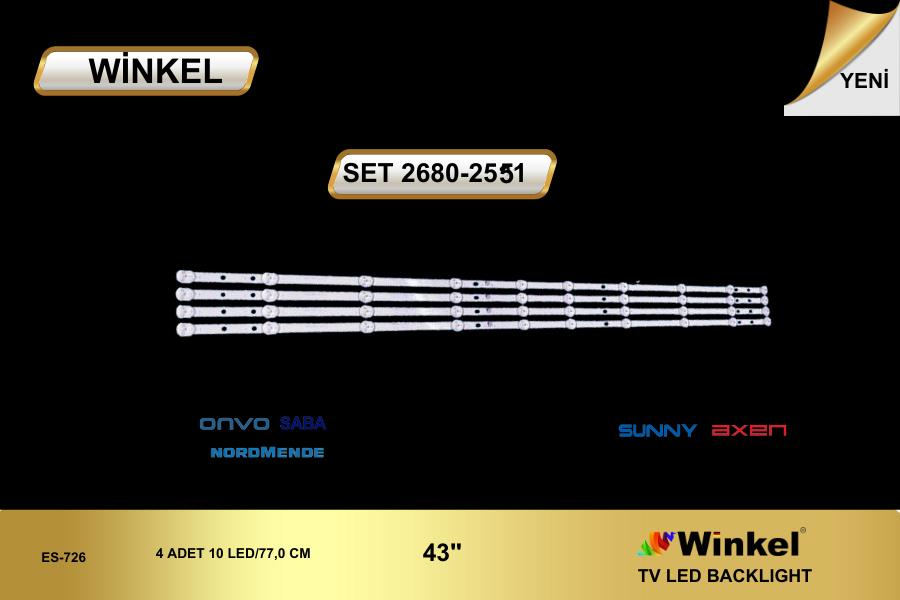 LCD LED 2680-2551 TAKIM 4 LÜ OV42250-SB43250-SN43LEDA88-43DS1A-WİNKEL