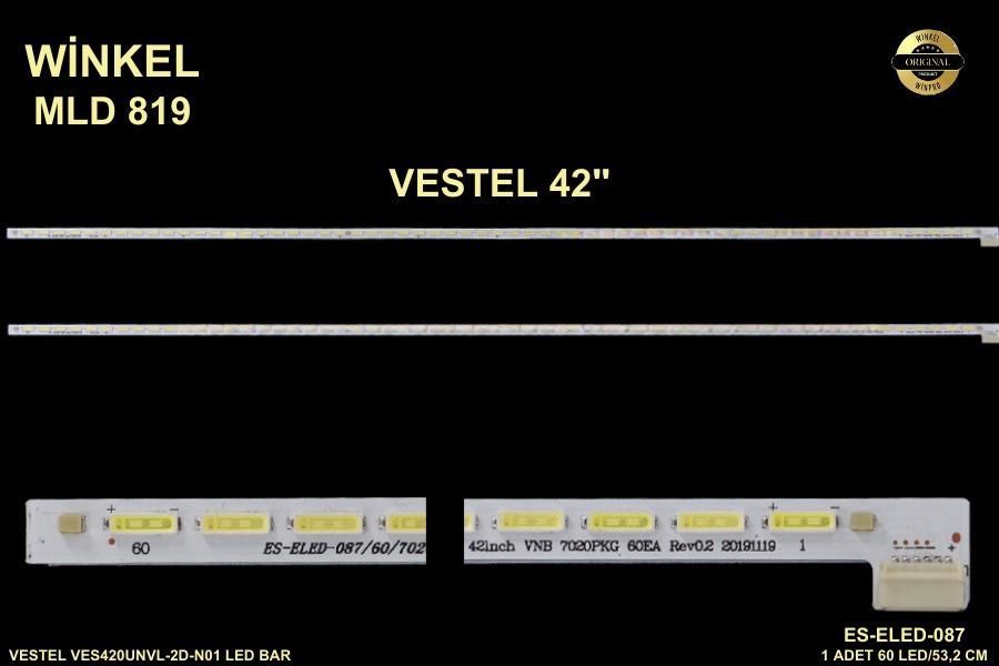 LCD LED-819  1 Lİ ÇUBUK-VES420UNVL,42FA7100,LE42F74450LED,42PF8175-ELED87-WİNKEL