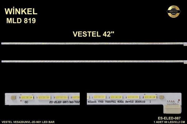 LCD LED-819  1 Lİ ÇUBUK-VES420UNVL,42FA7100,LE42F74450LED,42PF8175-ELED87-WİNKEL