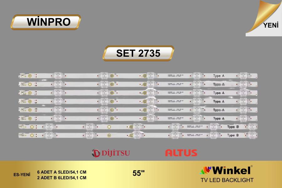 LCD LED-2735 TAKIM 8 Lİ-55DS8800-AL55B860-K550WDF-K55WDF- WİNKEL