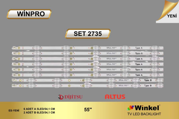 LCD LED-2735 TAKIM 8 Lİ-55DS8800-AL55B860-K550WDF-K55WDF- WİNKEL