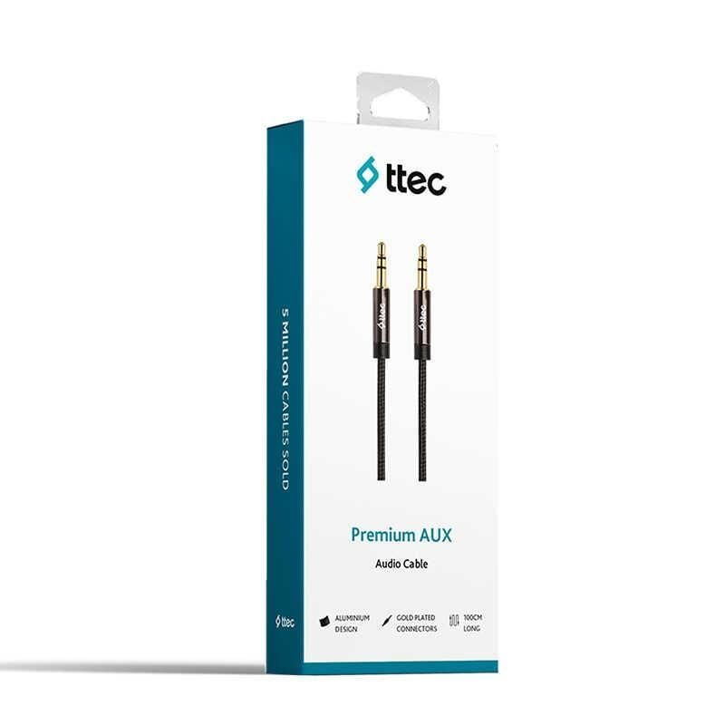 T.TEC 2AK01 3.5mm AUX Stereo Ses Kablosu 1m Siyah