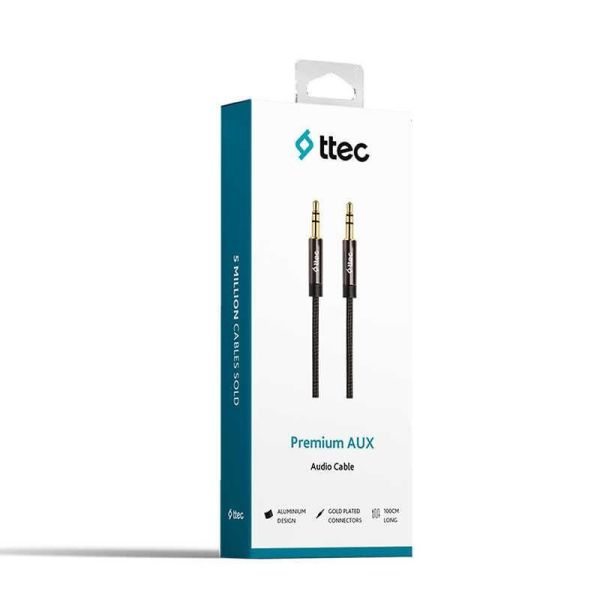 T.TEC 2AK01 3.5mm AUX Stereo Ses Kablosu 1m Siyah