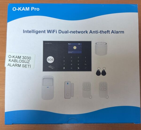O-KAM 3030 WİFİ + 4G SİM KARTLI ALARM SETİ (KEYPAD+1PIR+2KUMANDA+1 İÇ SİREN+1MANYETİK)
