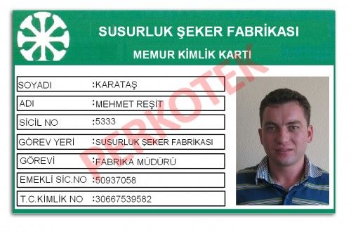 Barkodlu, İsim, resim, logo ve bilgi girişli personel yaka kartı (10 lu paket)