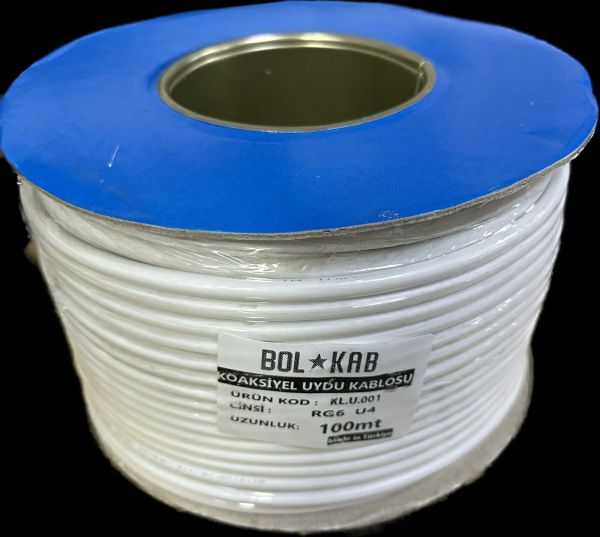 BOLKAB RG 6 U4 ANTEN KABLOSU BEYAZ 48 TELLİ 1 MT FİYATIDIR