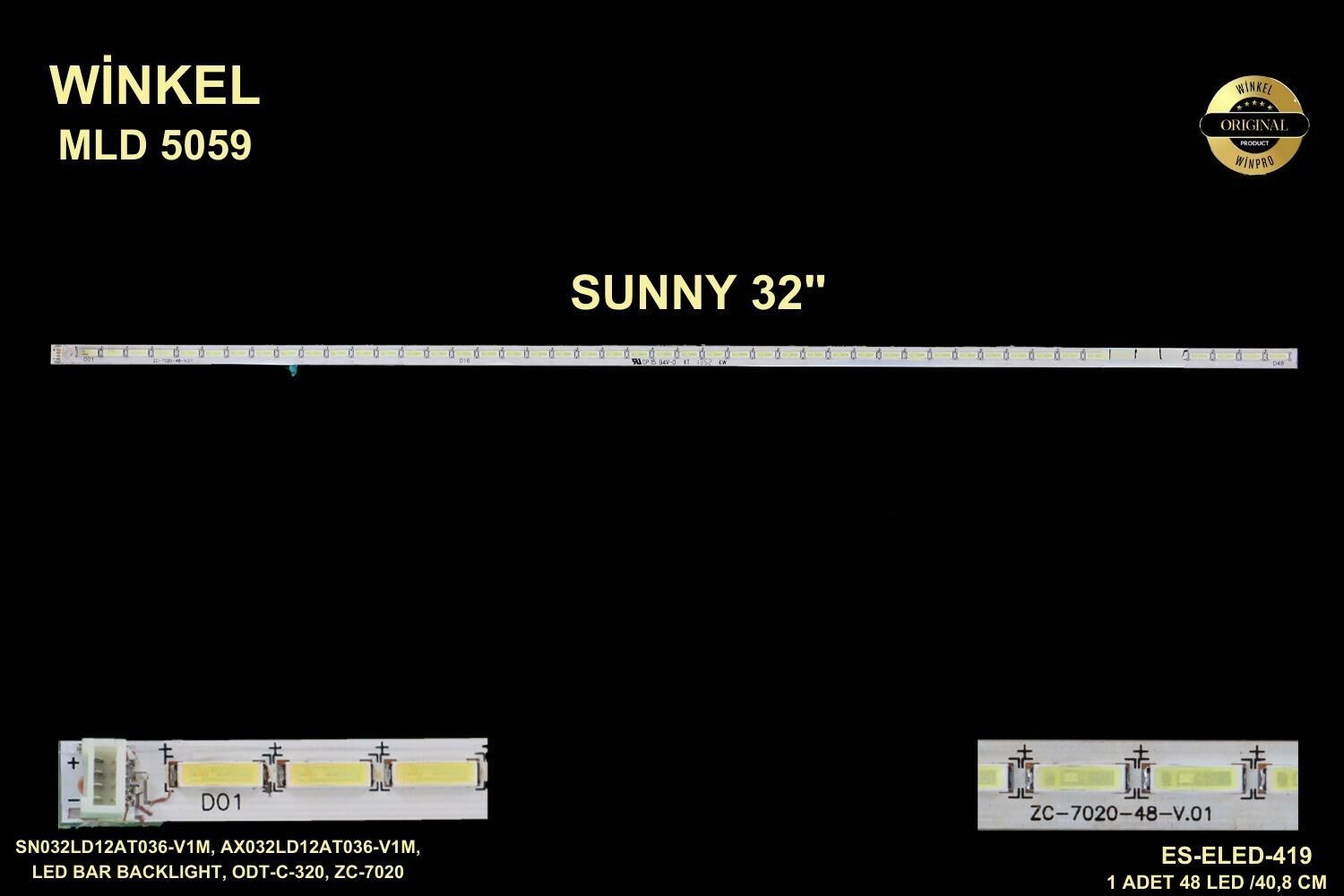 LCD LED-5059 1 Lİ ÇUBUK-SN032LD12AT036-V1M,AX032LD12AT036-V1M,ODT-C-320 -WİNKEL