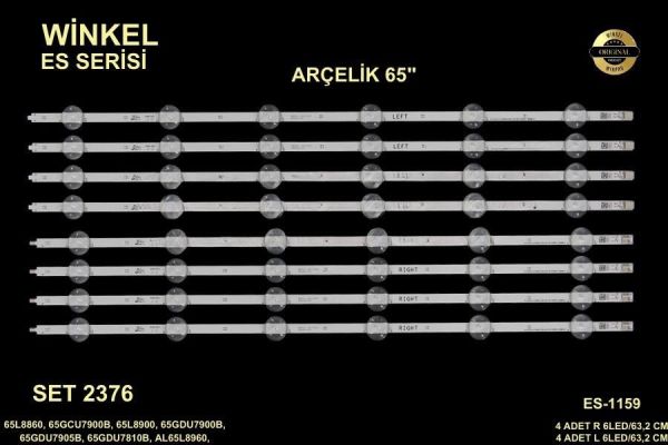 LCD LED-2376 TAKIM 8 Lİ-B65L8860,65GCU7900B,AL65L8960,WCG606,65VLX8000BP,WCM606 -WİNKEL