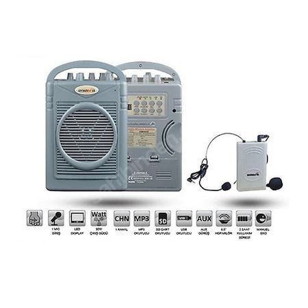 OSAWA OSW-8102 USB Lİ YAKAL 50 WATT 13 CM ŞARZLI PORTATİF ANFİ