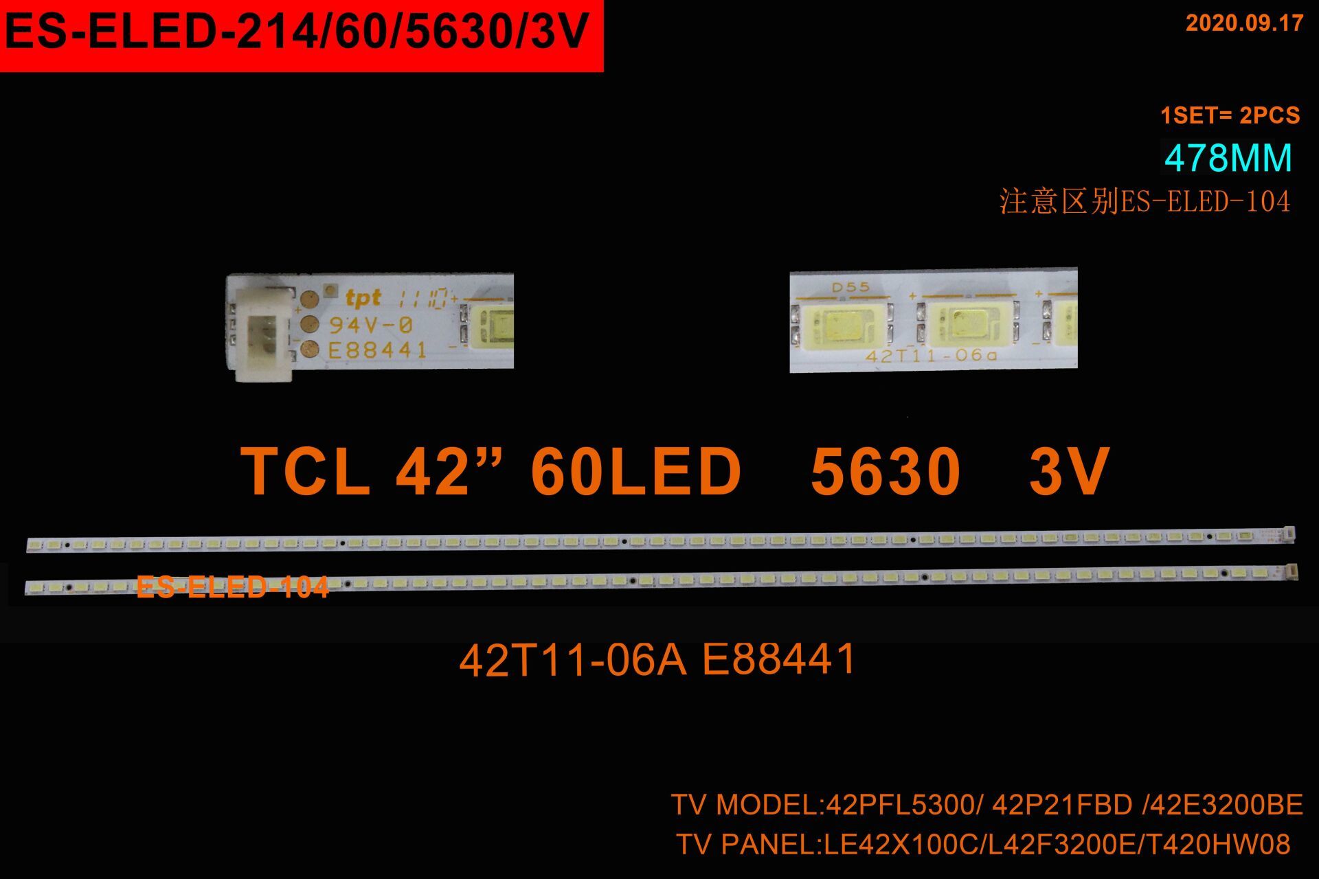 LCD LED-2268-2 Lİ TAKIM-42LV3550-42LV3400-42LV550-ELED214-WİNKEL