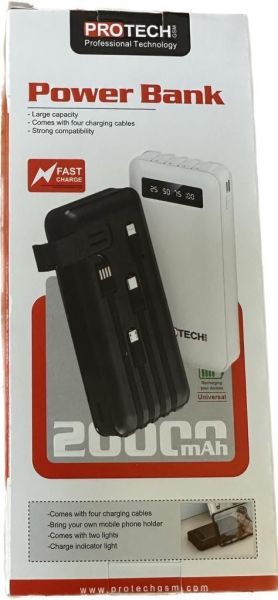PROTECH B-05 20.000MAH 4 KABLOLU EL FENERLİ POWERBANK