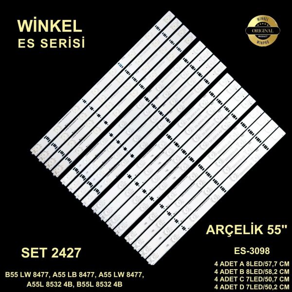 LCD LED-2427 TAKIM 16 LI-B55LW8477- A55LB8477- A55LW8477-A55L8532-55VLE820-WİNKEL