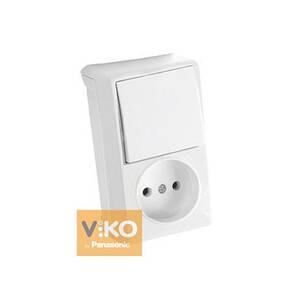 VİKO VERA SIVA ÜSTÜ YATAY İKİLİ KOMBİNE ANAHTAR+TOPRAKLI PRİZ-90681086