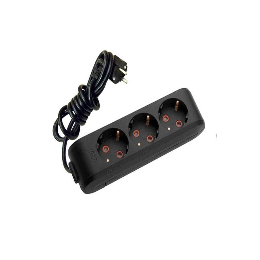 VIKO 90133303 3LÜ GRUP PRİZ SİYAH 3MT KABLOLU ÇOCUK KORUMALI