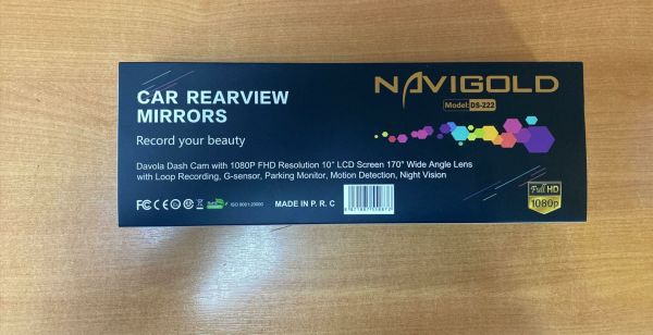 NAVILGOLD DS-222 DİKİZ AYNASI 10'' HD LED EKRAN FULL HD ÖN VE ARKA 2 KAMERALI DVR KAYITLI