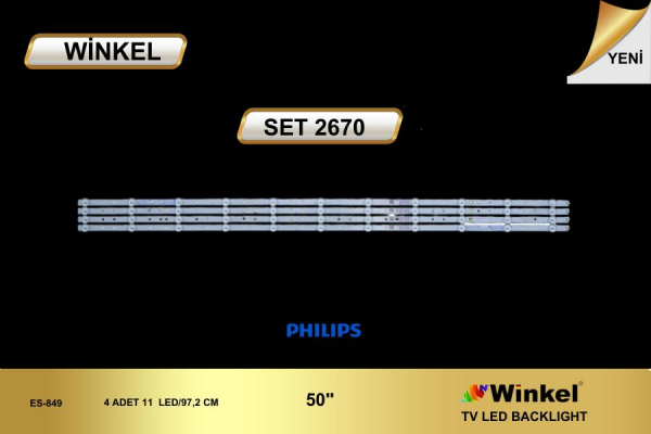 TV LED BAR 2670 TAKIM 4 LÜ-50PUS7506, 50PUS7556/12, 50PUS7505-LB-DM3030-GJD3X3504X11WİNKEL