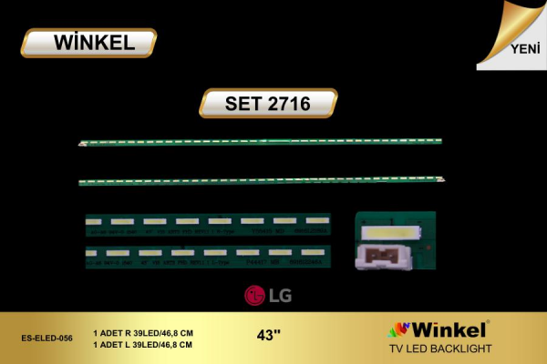 TV LED BAR -2716 TAKIM 2 Lİ-LG 43 V15 ART3 FHD R L 43LX540S, 6916L2189A ,6916L2188A-WİNKEL