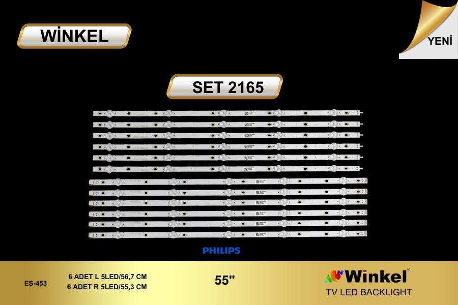 LCD LED-2165-TAKIM 12 Lİ-55pus6262,55pus6412,55pus7303,55pus6703-WİNKEL
