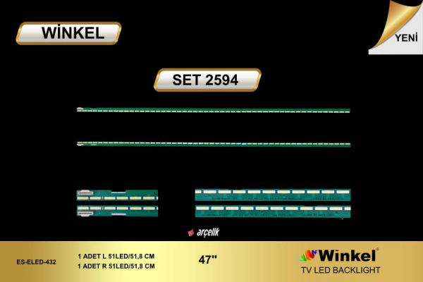 TV LED BAR 2594 TAKIM 2 Lİ- 47PF9090- ELED-432 -WİNKEL