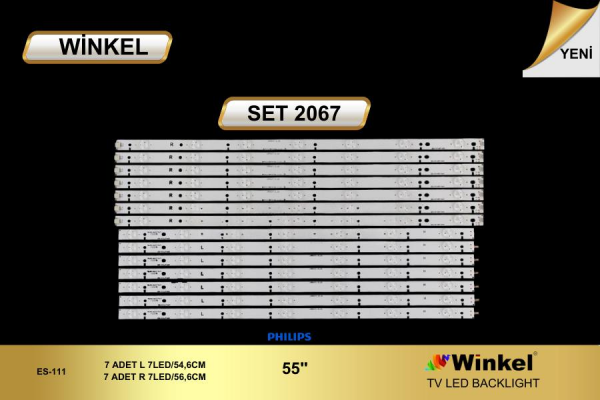 TV LED BAR -2067 TAKIM 7 Lİ-55PFF5701-LB550272-55PUS6501-55PUS6561-55PUS6551-WİNKEL