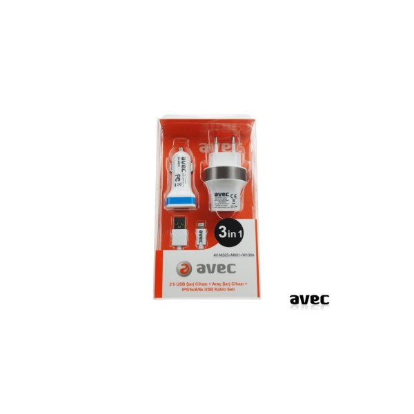 AVEC 525 USB ADAPTÖR 220 IPHONE 6 SET
