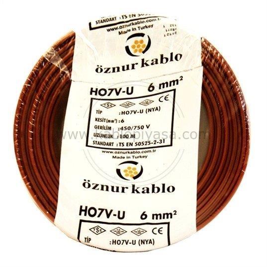 ÖZNUR NYA ( H07Z1-U ) KABLO 6 mm KAHVE