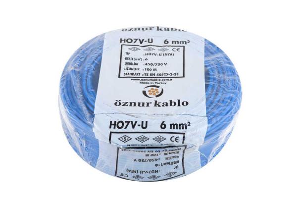 ÖZNUR NYA ( H07Z1-U ) KABLO 6 mm MAVİ