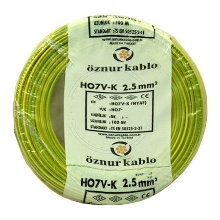 ÖZNUR NYAF ( H07V-K ) KABLO 2,5 mm SARIYEŞİL