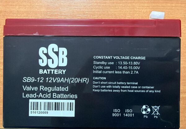 12 VOLT 9 AMPER AKÜ SSB 151x65x94