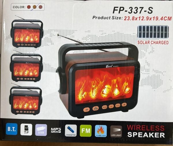 FEPE FMFP-337S Solar Güneş Panelli Şömineli - Bluetooth - Usb - Şarjlı Nostaljik Radyo