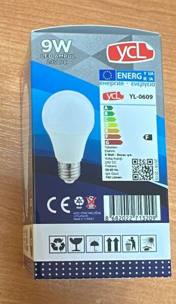 YCL YL-0609  LED AMPUL 9 WATT BEYAZ IŞIK- 24 VOLT