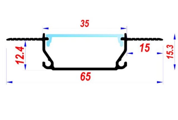 ALÇIPAN LED PROFİL KASASI CAM DAHİL ALC-35S-305 CM 1 BOY FİYATIDIR GENİŞ TİP
