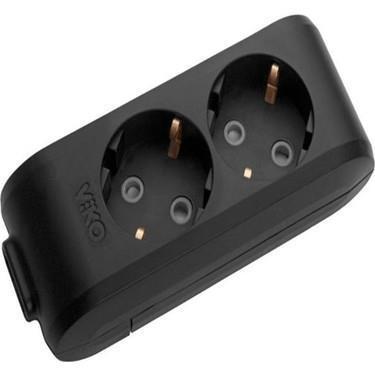 VİKO 2 Lİ KABLOSUZ KLEMENSLİ PRİZ SİYAH