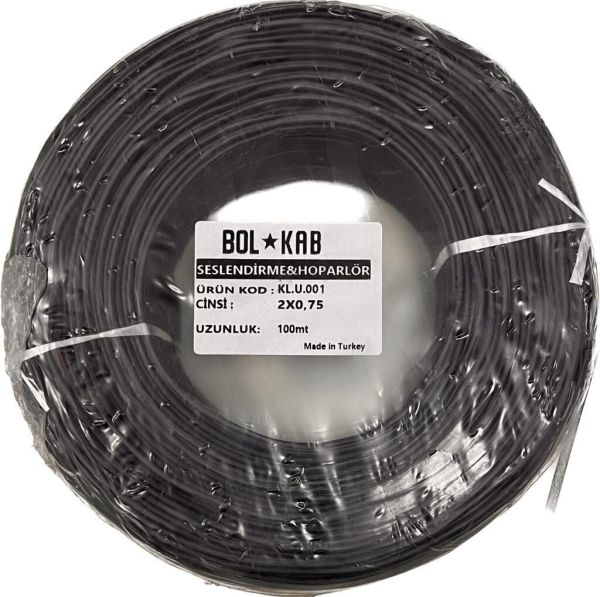 BOLKAB 2X0.75 CCA BEYAZ KODLU KORDON KABLO 1 MT FİYATIDIR
