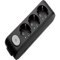 VİKO 3 LÜ ANAHTARLI KABLOSUZ KLEMENSLİ PRİZ SİYAH