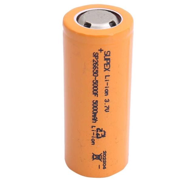 26650--5000MA 3.7 VOLT  DÜZ KAFA PİL SUPEX