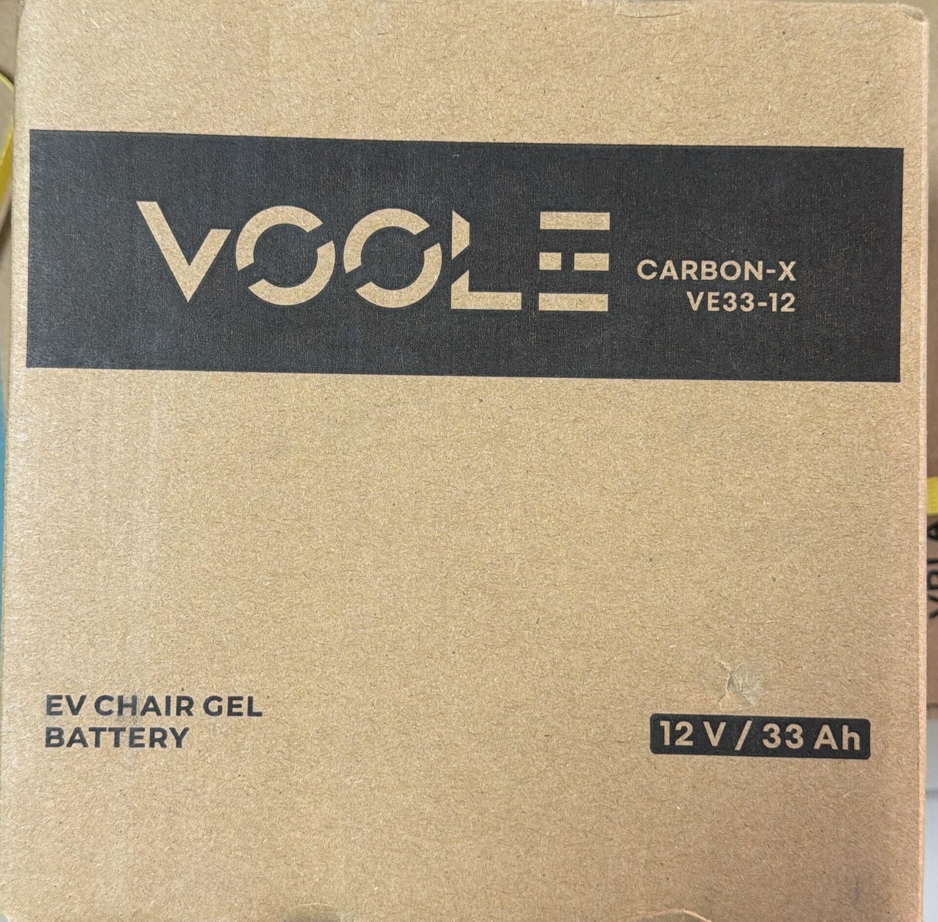 12 VOLT 33 AMPER JEL ENGELLİ SANDALYE AKÜSÜ VOOLE 190*130*167 mm.11 kg.