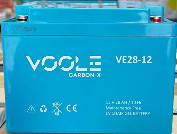 12 VOLT 28 AMPER JEL ENGELLİ SANDALYE AKÜSÜ VOOLE-177*166*126 8.3 kg.YATAY
